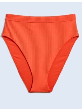 Madewell Ribbed Square Neck Bikini Top and High Rise Bottom